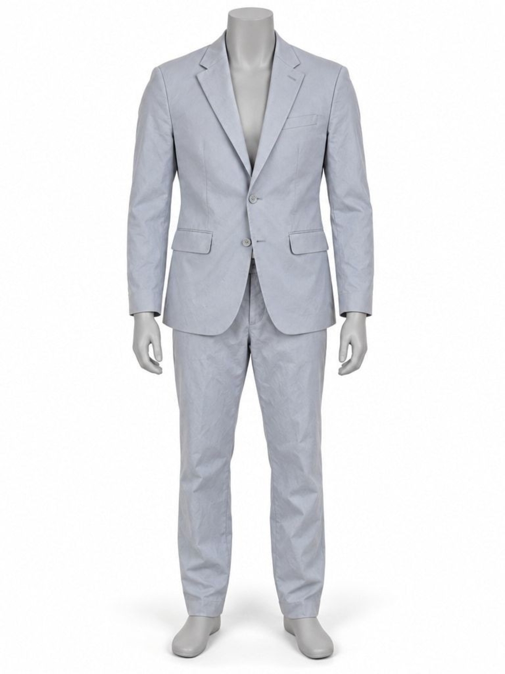 Express Light Gray Men's Two-Piece Suit - Notch Lapel